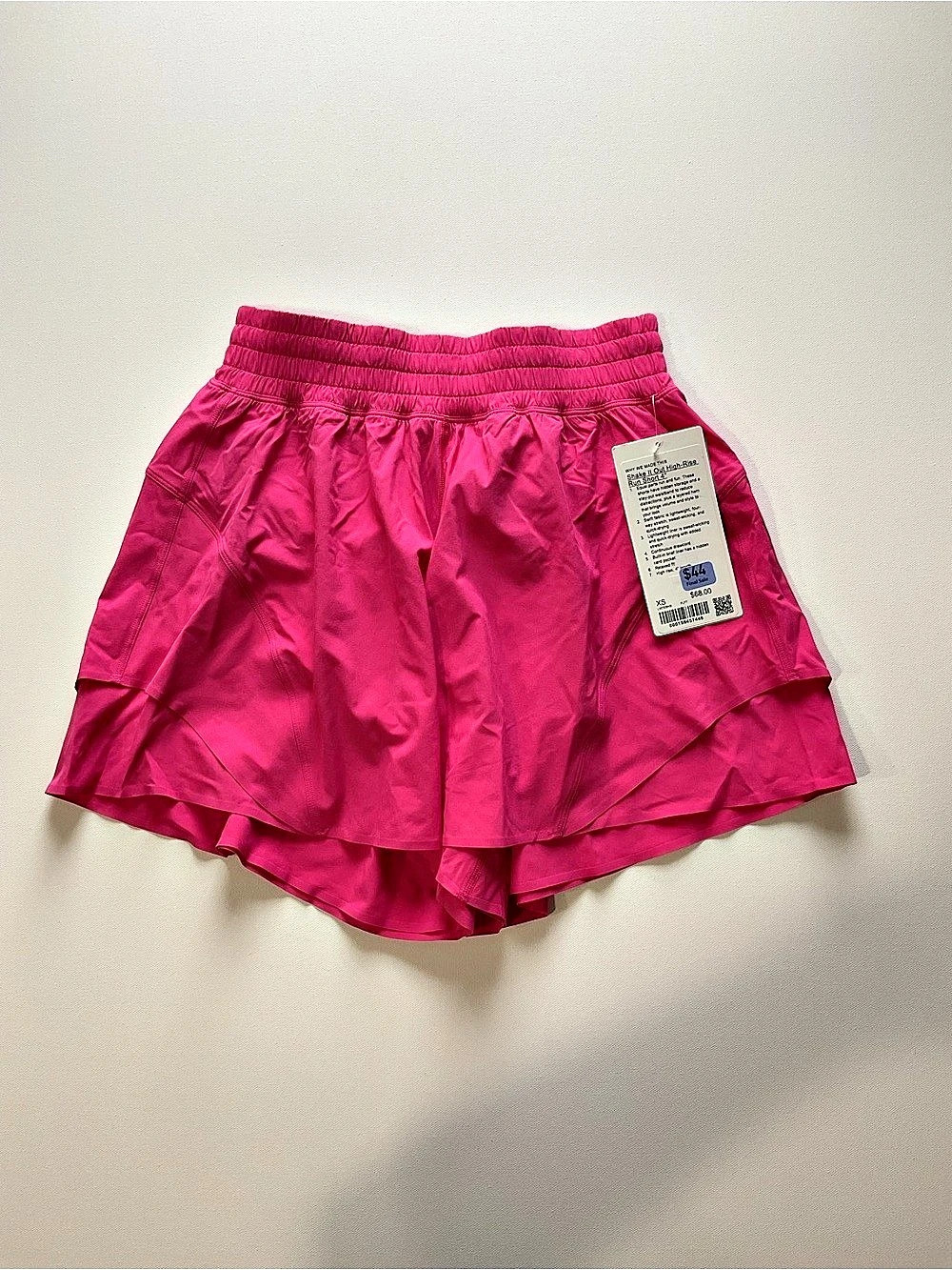 Lululemon Shake It Out High-Rise Run Short 4" Pink flare XS NWT
